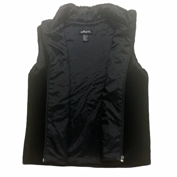 Black furry vest Size Small - Picture 2 of 7